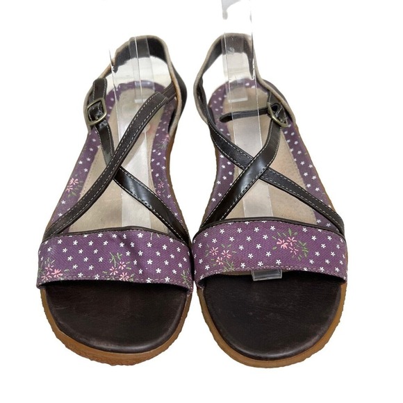 Camper Sandals Brown Leather Cross‎ Straps Floral Print Women Size 7 - Picture 4 of 7